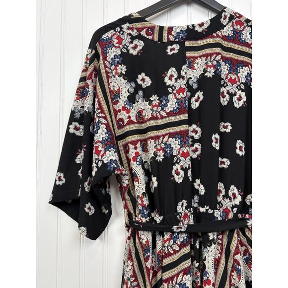 Lulus Women's Maxi Timeless Wrap Dress Black Floral Long‎ Sleeve Size S #142 - Picture 9 of 16